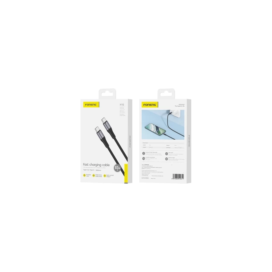 FONENG X112 USB-C - Lightning PD 27W 1M kábel